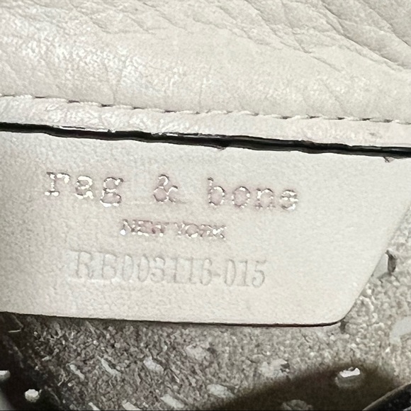 Rag & Bone 'Mini Aston' Perforated Leather Off White Ivory Cut-out Bucket Bag - Picture 13 of 14